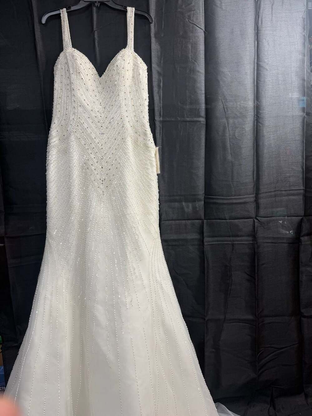 Demetrios Beaded Tulle Wedding Dress Style DP312 Size 12 Ivory